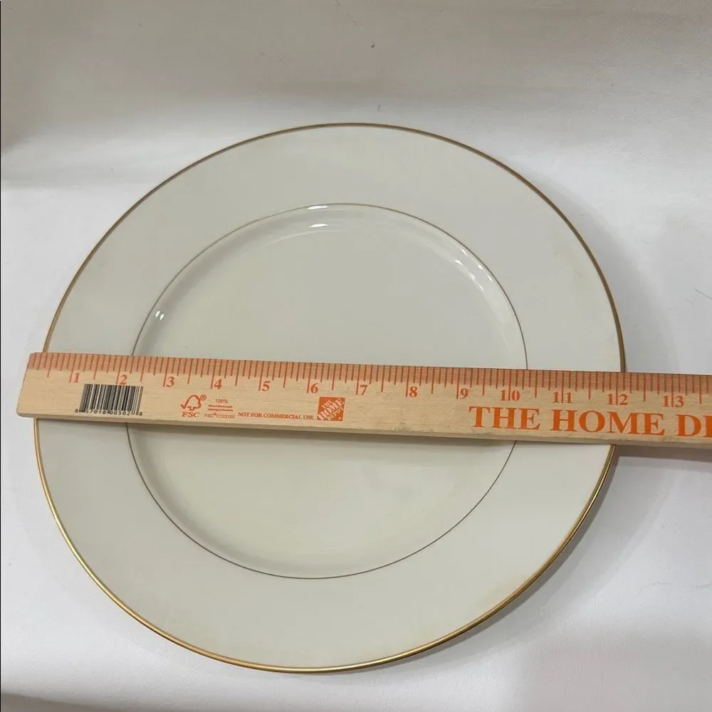 Royal Limited Golden Ivory Gold Trim 12 Inch Elegant Chop Plate Round Platter